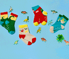 GIF Ten Little Everyday Crew Socks 4 Pack Dino- Available at www.tenlittle.com