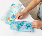 Bumkins Small Reusable Snack Bag 2 pack in Ocean Life & Whale Tail