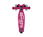 Top view of Micro Kickboard Maxi Deluxe Foldable LED Scooter - Berry Red. Available at www.tenlittle.com
