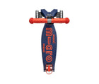 Top view of Micro Kickboard Maxi Deluxe Foldable LED Scooter - Navy Blue/Red. Available at www.tenlittle.com