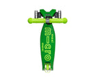 Top view of Micro Kickboard Maxi Deluxe Foldable LED Scooter - Neon Parrot Green. Available at www.tenlittle.com