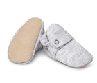 Front and bottom view of Ten Little Everyday Baby Booties - Light Gray. Available at www.tenlittle.com