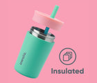 Stainless steel insulated interior of Owala Stainless Steel Tumbler - 12oz - Pink/Teal. Available at www.tenlittle.com