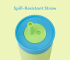 Top view of spill-resistant straw and Owala Stainless Steel Tumbler - 12oz - Blue/Green. Available at www.tenlittle.com