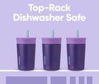 Top-rack dishwasher safe Owala Stainless Steel Tumbler - 12oz - Purple. Available at www.tenlittle.com