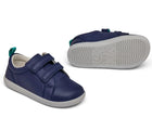 Front and bottom of shoe view of Ten Little Everyday Original - Navy Blue. Available at www.tenlittle.com