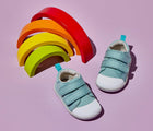 Top view of Ten Little First Walkers - Ocean Blue. Available at www.tenlittle.com