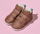 Side and top view of Ten Little Everyday High Top - Mocha Brown. Available at www.tenlittle.com