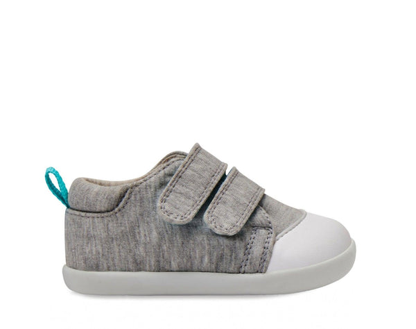 Side view of Ten Little First Walkers - Heather Gray. Available at www.tenlittle.com