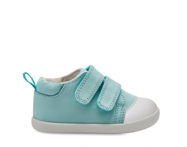 Side view of Ten Little First Walkers - Ocean Blue. Available at www.tenlittle.com