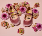 Top view of Ten Little Velvet Ballet Flats - Dusty Rose. Available at www.tenlittle.com
