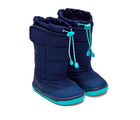 Front and side view of Ten Little Snow Boots - Navy/Teal. Available at www.tenlittle.com