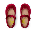 Top view of Ten Little Velvet Ballet Flats - Burgundy Red. Available at www.tenlittle.com