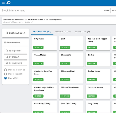 Menu management example for LineTen solution