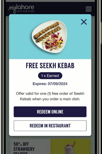 Mobile app banner promoting LineTen’s streamlined ordering and start button display.