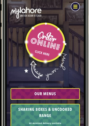 Promotional coffee banner on LineTen’s mobile app, showcasing snack offerings and digital menu display for QSRs