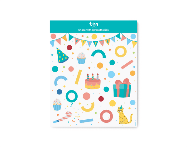 Ten Little Specialty Stickers Party - Available at www.tenllittle.com