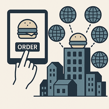 Online burger order placed globally