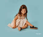 Girl age 5 wearing Ten Little Mary Janes - Classic Black. Available at www.tenlittle.com