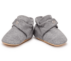 Front view of Ten Little Everyday Baby Booties - Heather Gray. Available at www.tenlittle.com