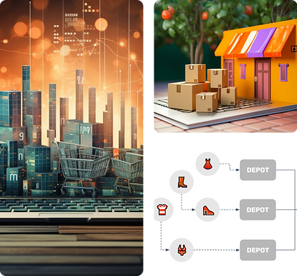 Urban-to-retail transition visual showing how LineTen connects city environments with in-store retail systems.