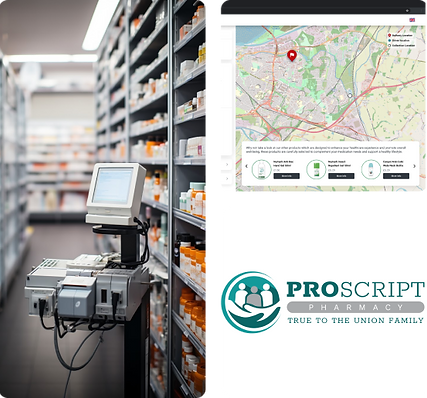 Visual blend of location-based mapping and physical retail presence, illustrating integrated approach to omni-channel retail.