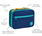 Features of Ten Little Insulated Recycled Lunch Box - Navy & Green. Available at www.tenlittle.com