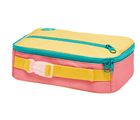 Side view of Ten Little Insulated Recycled Lunch Box - Pink & Yellow. Available at www.tenlittle.com