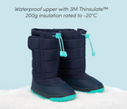 Waterproof upper with 3M Thinsulate 200g insulation related to -20 degrees celsius - Ten Little Snow Boots. Available at www.tenlittle.com