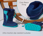 Cozy fleece lining to keep little feet warm - ultra-traction slip-resistant outoles - Ten Little Snow Boots. Available at www.tenlittle.com