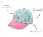 Features of Jan & Jul Baseball Cap - Watermelon. Available at www.tenlittle.com