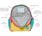 Interior and features of Ten Little Recycled Backpack 12 Inch - Pink & Yellow. Available at www.tenlittle.com