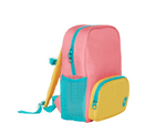 Side view of Ten Little Recycled Backpack 12 Inch - Pink & Yellow. Available at www.tenlittle.com
