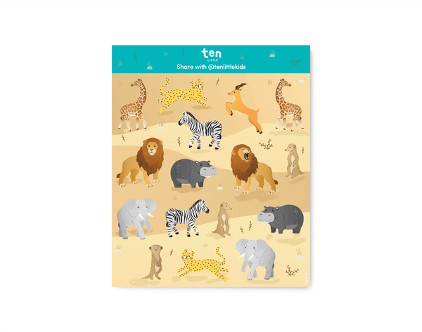 Ten Little Specialty Stickers Safari - Available at www.tenllittle.com