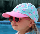 Girl wearing Jan & Jul Baseball Cap - Watermelon. Available at www.tenlittle.com