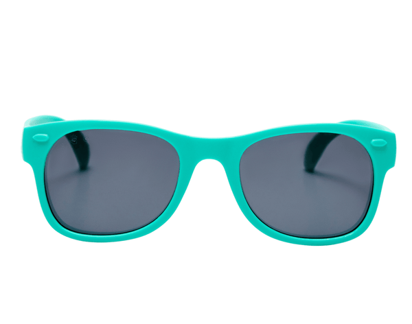 Front view of Ten Little Sunglasses - Teal. Available at www.tenlittle.com