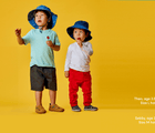 Boys ages 3.5 and 2 wearing Jan & Jul AquaDry Bucket Hat - Assorted Colors. Available at www.tenlittle.com