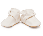 Front view of Ten Little Everyday Baby Booties - Soft White. Available at www.tenlittle.com